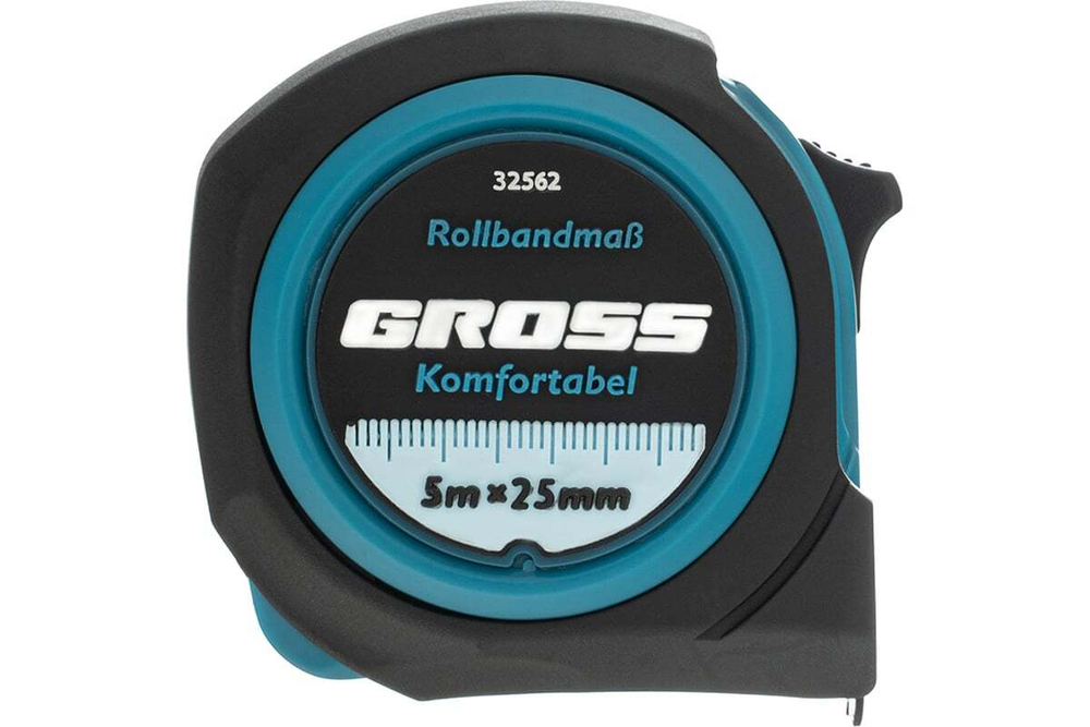 Рулетка Komfortabel, 5 м х 25 мм обрезиненный корпус GROSS 32562