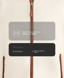 Oysho Куртка из искусственной овчины с капюшоном, экрю