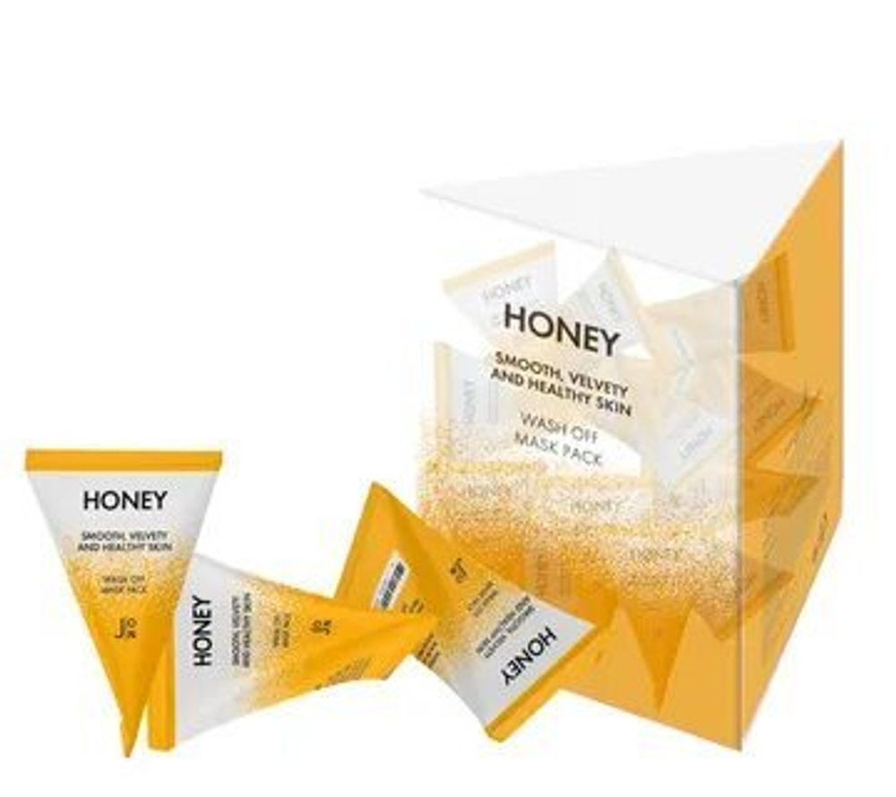 [J:ON] МЕД НАБОР Маска для лица Honey Smooth Velvety and Healthy Skin Wash Off Mask Pack, 1 шт * 5 мл