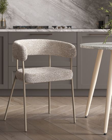 Стул обеденный Dambo серое букле. серые ножки