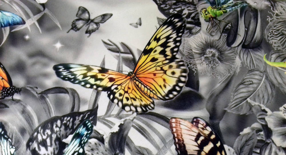 Микровелюр Xpoint (Икспоинт) 0079.04 Бабочки