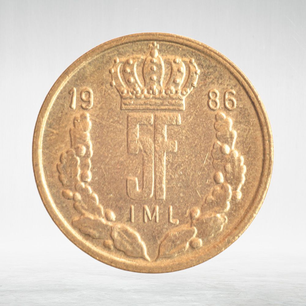 Luxembourg, 5 Francs - Jean, 1986, VF