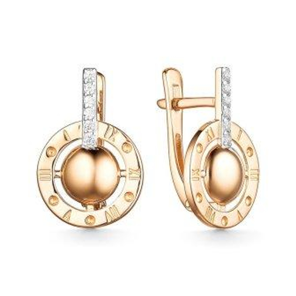 Серьги из золота с фианитами