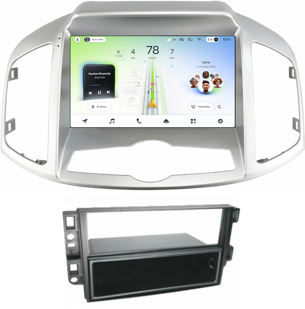 Магнитола для Chevrolet Captiva 2011-2015 (перенос БК вниз) - Teyes CC4L монитор 9" IPS на Android 14, Snapdragon 662, CarPlay, 4G SIM-слот