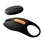 Черное эрекционное виброкольцо 3,4см с пультом ДУ и управлением через приложение Svakom Winni 2 App-controlled Vibrating Rabbit Cock Ring SJ007A