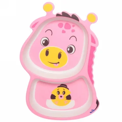 Набор детской посуды из бамбука 5 предметов «Весёлый динозаврик»