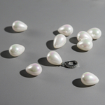 Хрустальный жемчуг, оттенок "Белый", полупросверленная капля, 13,4*9,6мм