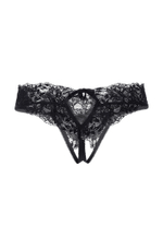 Эротические трусики Erolanta Lingerie Collection с декоративным вырезом сзади черные 46-48