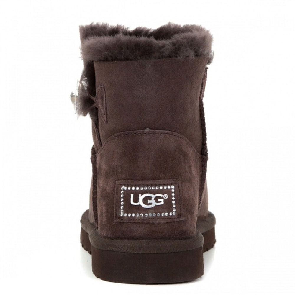 Угги Mini Bailey Button Bling Chocolate
