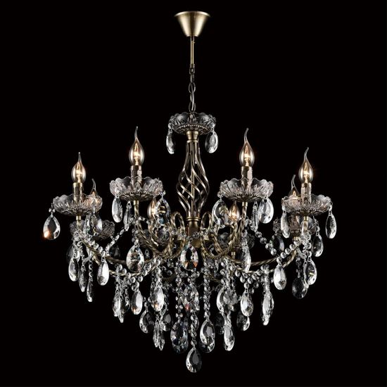 8190/8 CLASSI LN25 24 античная бронза, металл/хрусталь Люстра E14 8*40W 220V LINN