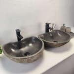 Раковина из речного камня ПАРА! RS-63696 47*41*15 2шт 0126