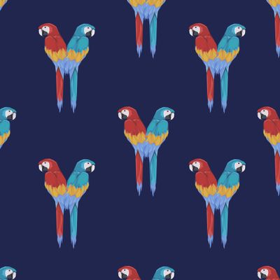 Геометрические попугаи принт