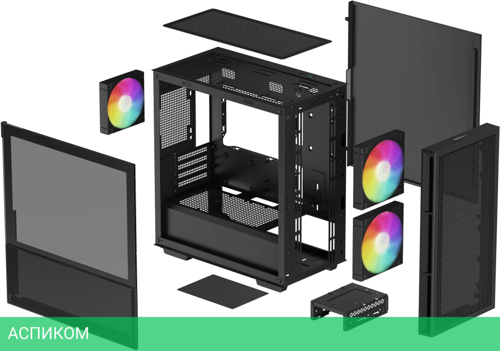 Корпус DeepCool CH360 mATX без БП Black (R-CH360-BKAPE3-G-1)