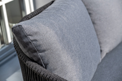 "Милан" лаунж-зона 4-местная плетеная из роупа (веревки), каркас алюминиевый темно-серый, роуп темно-серый