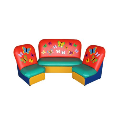 Комплект мягкой игровой мебели «Сказка» Бабочки красно-зеленый