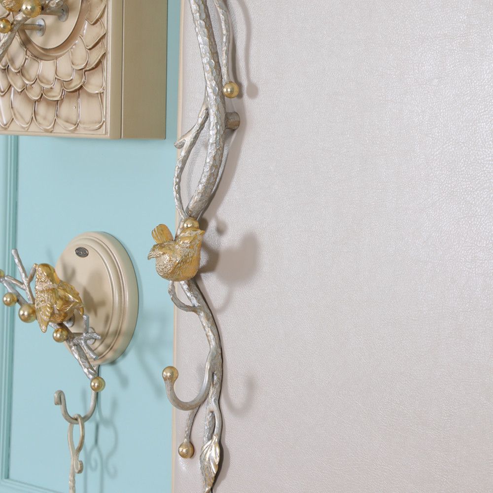 Вешалка настенная Терра (с зеркалом) Айвори Мраморное золото