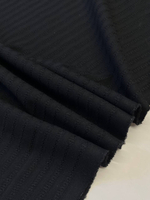 Шерсть костюмно-плательная черная в фактурную полоску