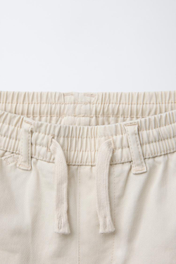 ZARA ШОРТЫ В СТИЛЕ ЧИНОС, СВЕТЛО-БЕЖЕВЫЙ