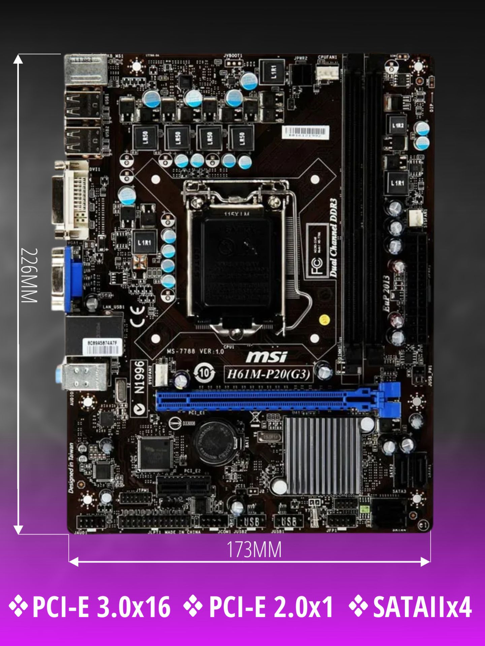 Материнская плата MSI H61M-P20 (G3)