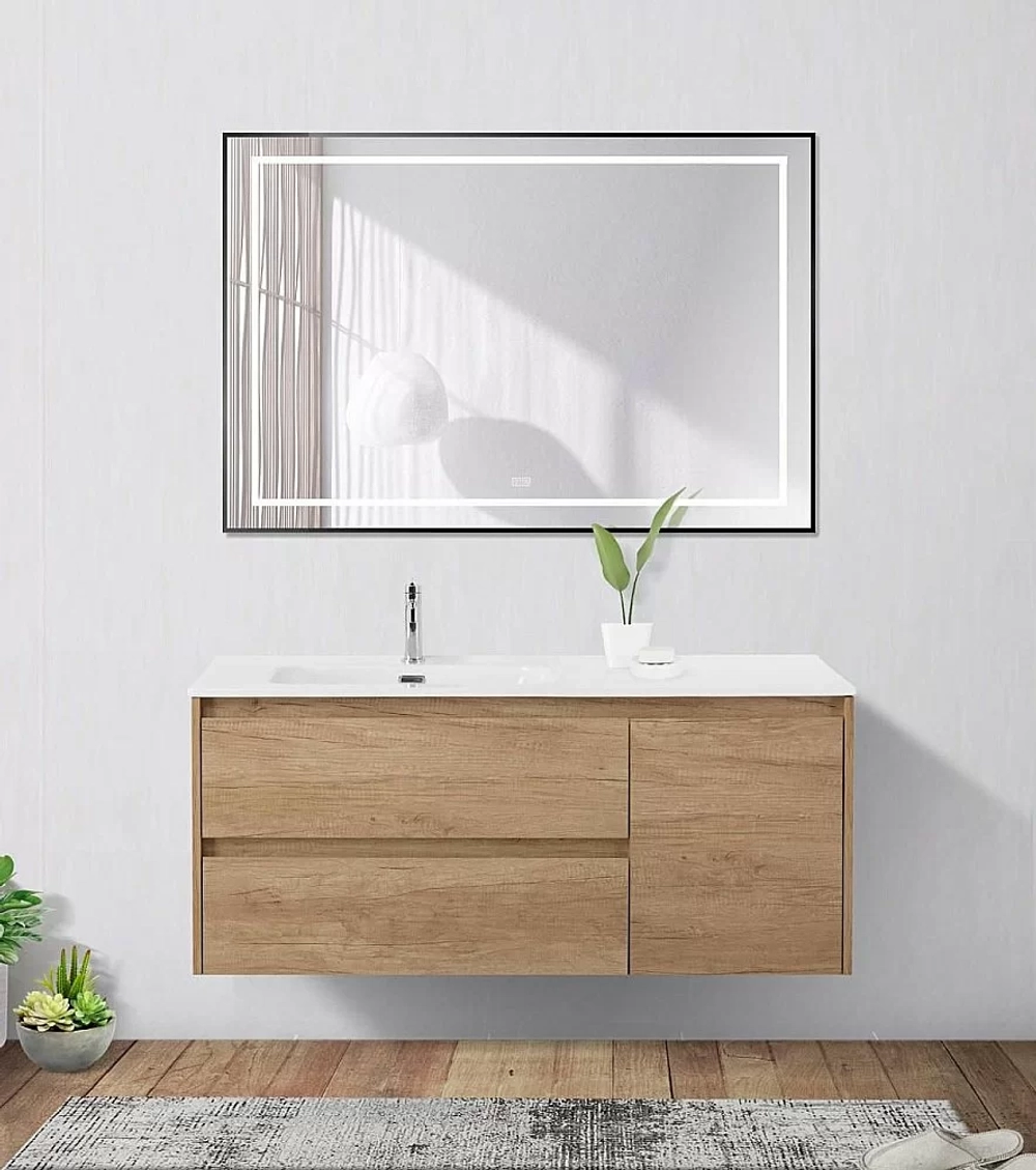Зеркало BelBagno Kraft SPC-KRAFT-1200-800-LED-TCH-WARM-NERO черный