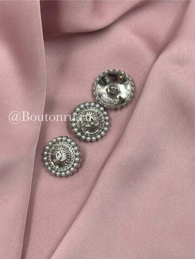 Пуговицы Шан. Серебро Жемчуг4 19,5 мм