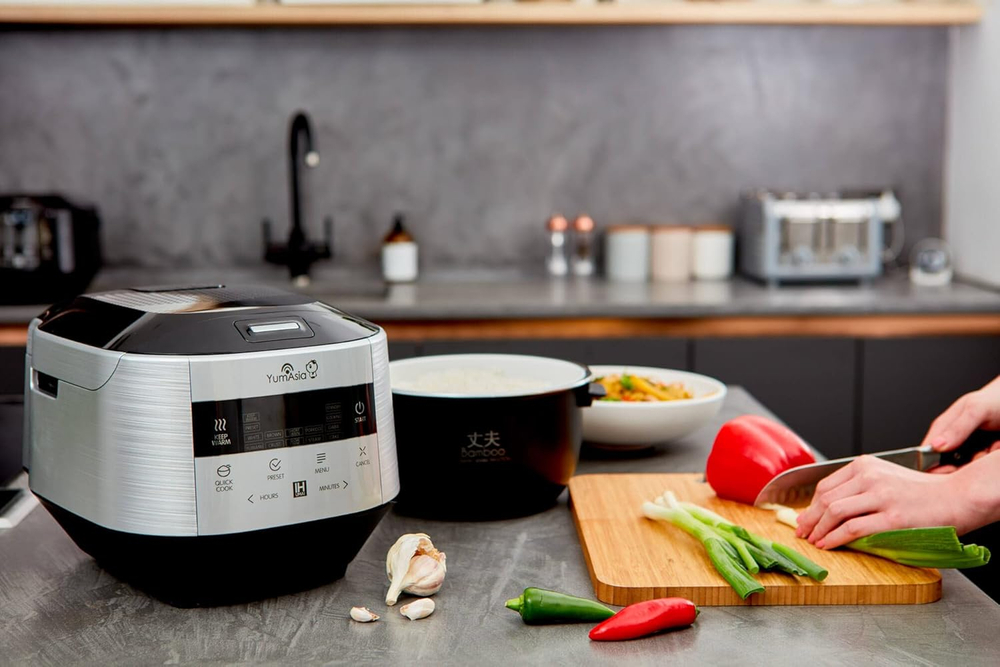 Yum Asia Рисоварка Yum Asia Bamboo Rice Cooker, 8 чашек, 1.5 л ( Anthracite Black)