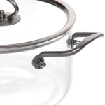 Кастрюля из боросиликатного стекла 2,5л «Хай-Тек» с металлическими ручками