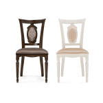 Стул деревянный Woodville Лино молочный, ромб 02, ножки белые