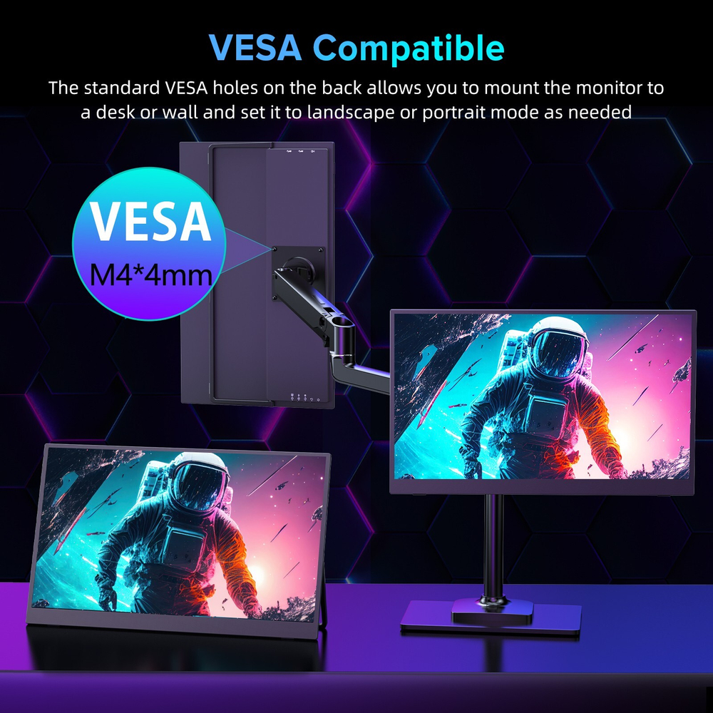 17.3" Портативный монитор Uperfect 2K IPS 2560x1440, 144 Гц