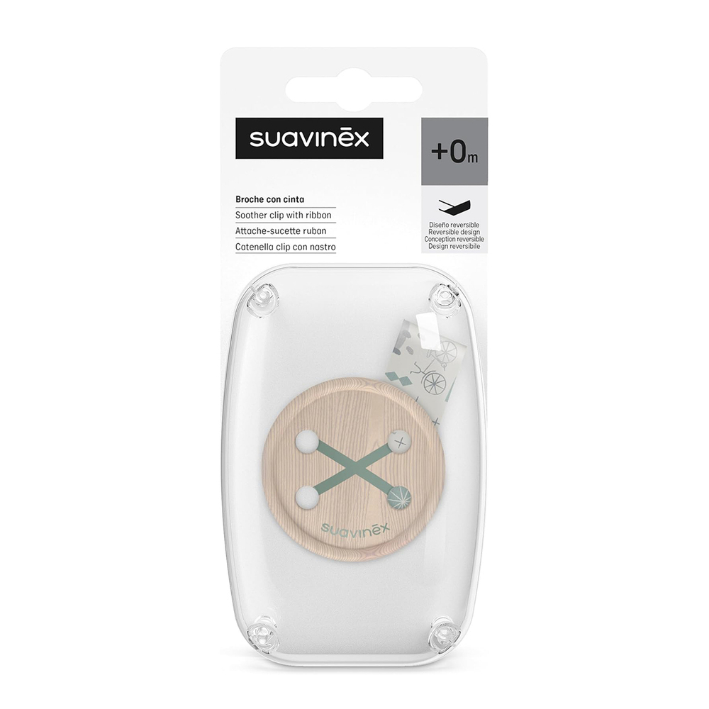 Клипса с лентой для пустышки Suavinex Walk зеленый
