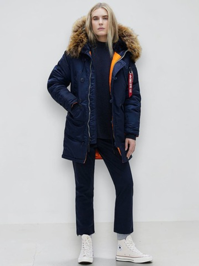 Куртка Аляска Женская - Alpha N-3B W Parka (синий/оранж - r.blue/orange)