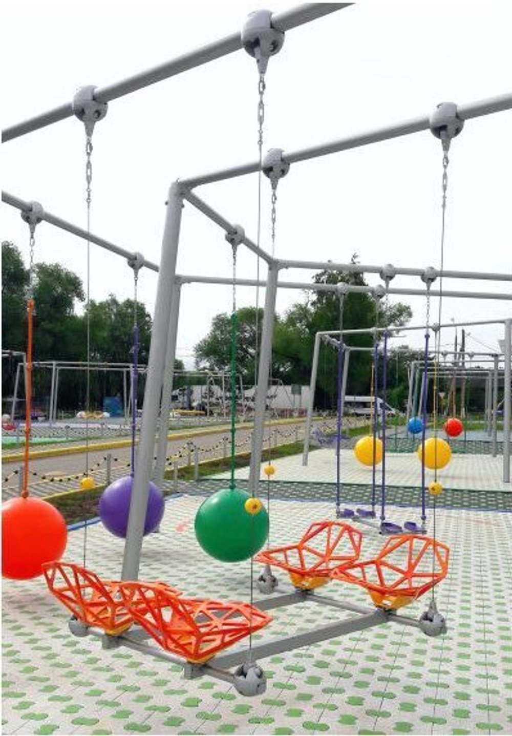 Качели парные сдвоенные высотой 300 см