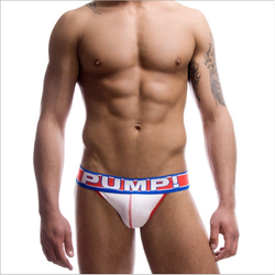 Мужские трусы джоки белые с красной резинкой PUMP! H788-1
