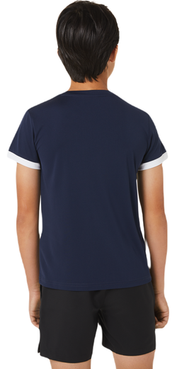 Детская теннисная футболка Asics Boys Tennis Short Sleeve Top - midnight/brilliant white