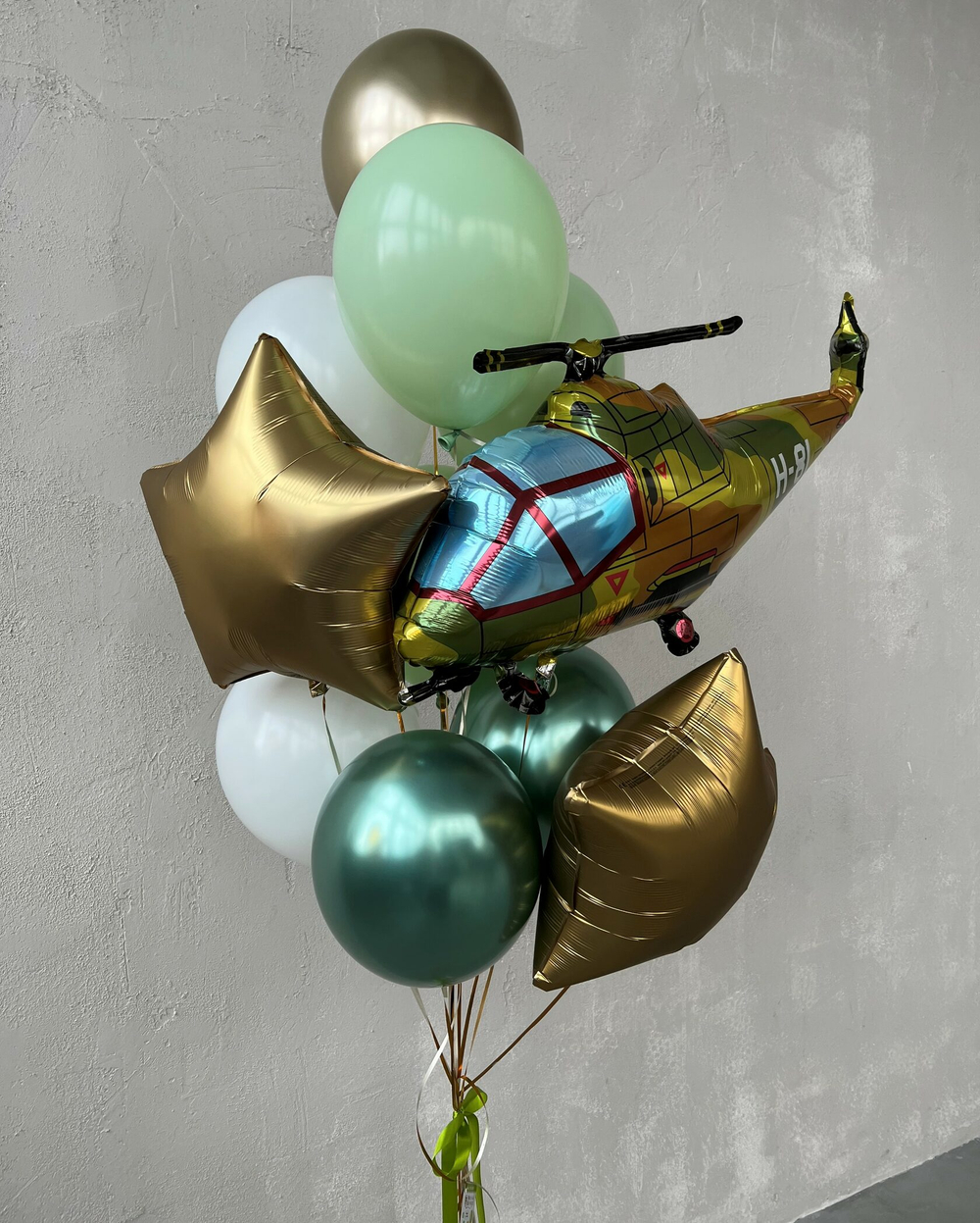 Фольгированный шар-фигура «Вертолет» милитари, 96 см