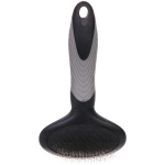 Расческа - пуходёрка для животных «ПРЕМИУМ - МОЙ БРО», прорезиненная ручка, цвет серый/черный, 10.8*18.5см