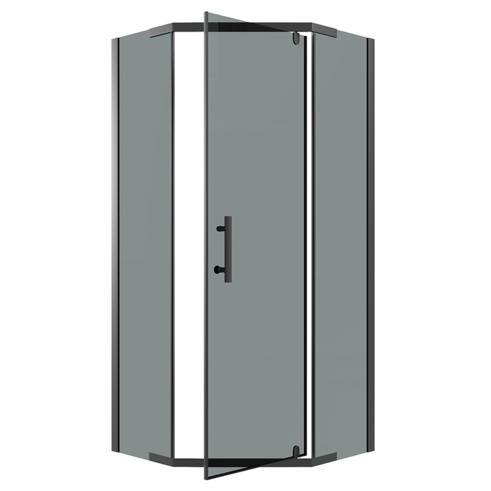 Душевое ограждение Niagara Eco NG-1009-14DT (90х90х190) трапеция,распашное,черный,стекло тонированное,1 место