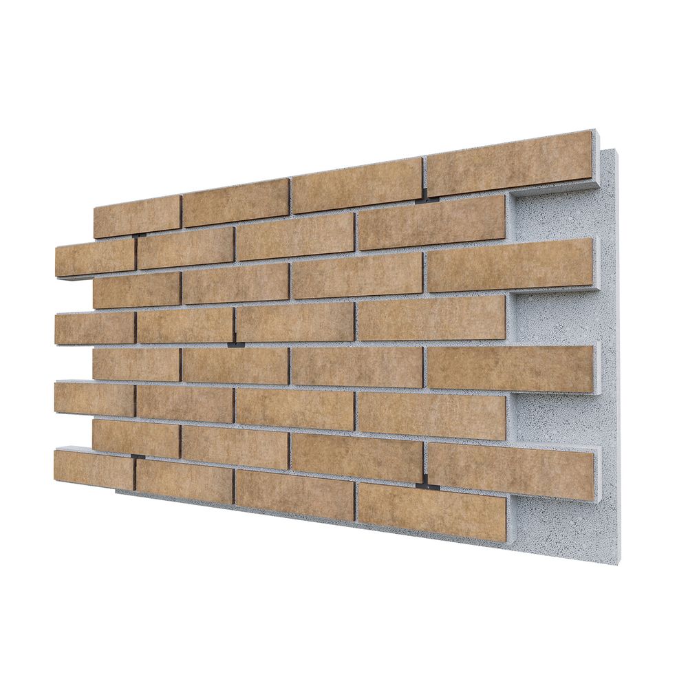 Негорючая термопанель ППС PRO Beryoza Ceramica Akita Бежевый 0,612 м², 1020x600 мм