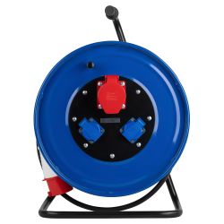 Удлинитель силовой ЭРА IND380-RM-3e-5x2,5-50m-IP44 380В на катушке 3 розетки 1xCEE 5P/2xSCHUKO 50м КГ 5х2,5 32А IP44