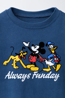 ZARA ФУТБОЛКА СРЕДНЕЙ ПЛОТНОСТИ MICKEY MOUSE AND FRIENDS © DISNEY, СИНИЙ