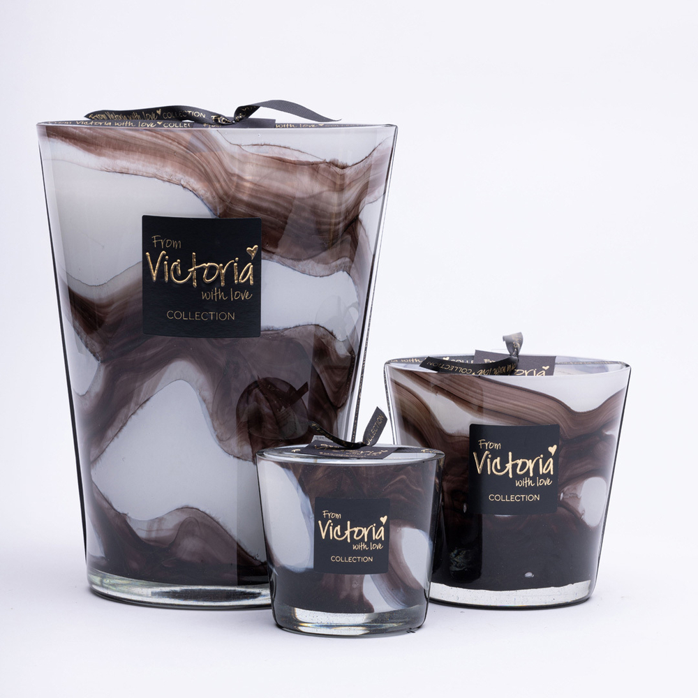 Свеча ароматическая 400г Victoria with Love Wave black