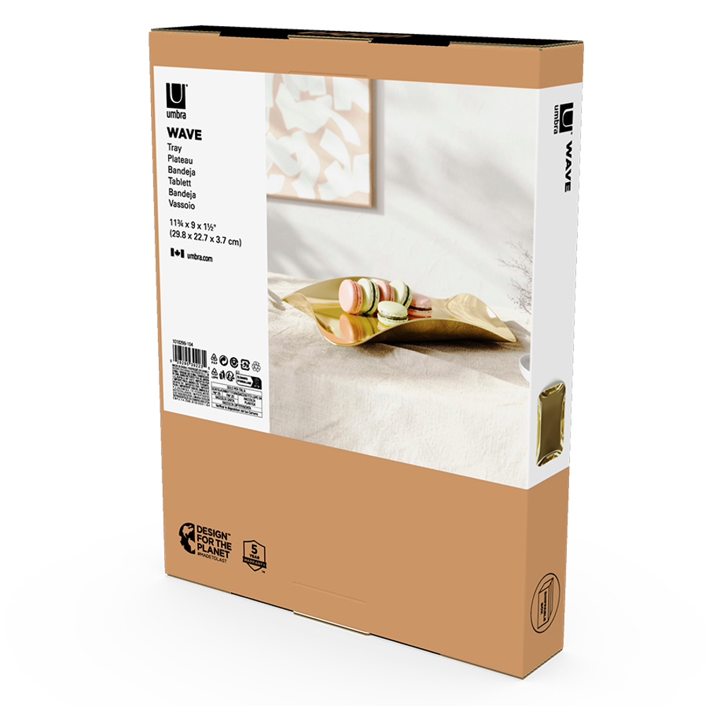 Поднос для сервировки wave, латунь