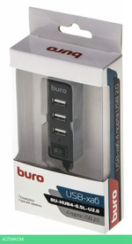 USB-хаб Buro BU-HUB4-0.5L-U2.0