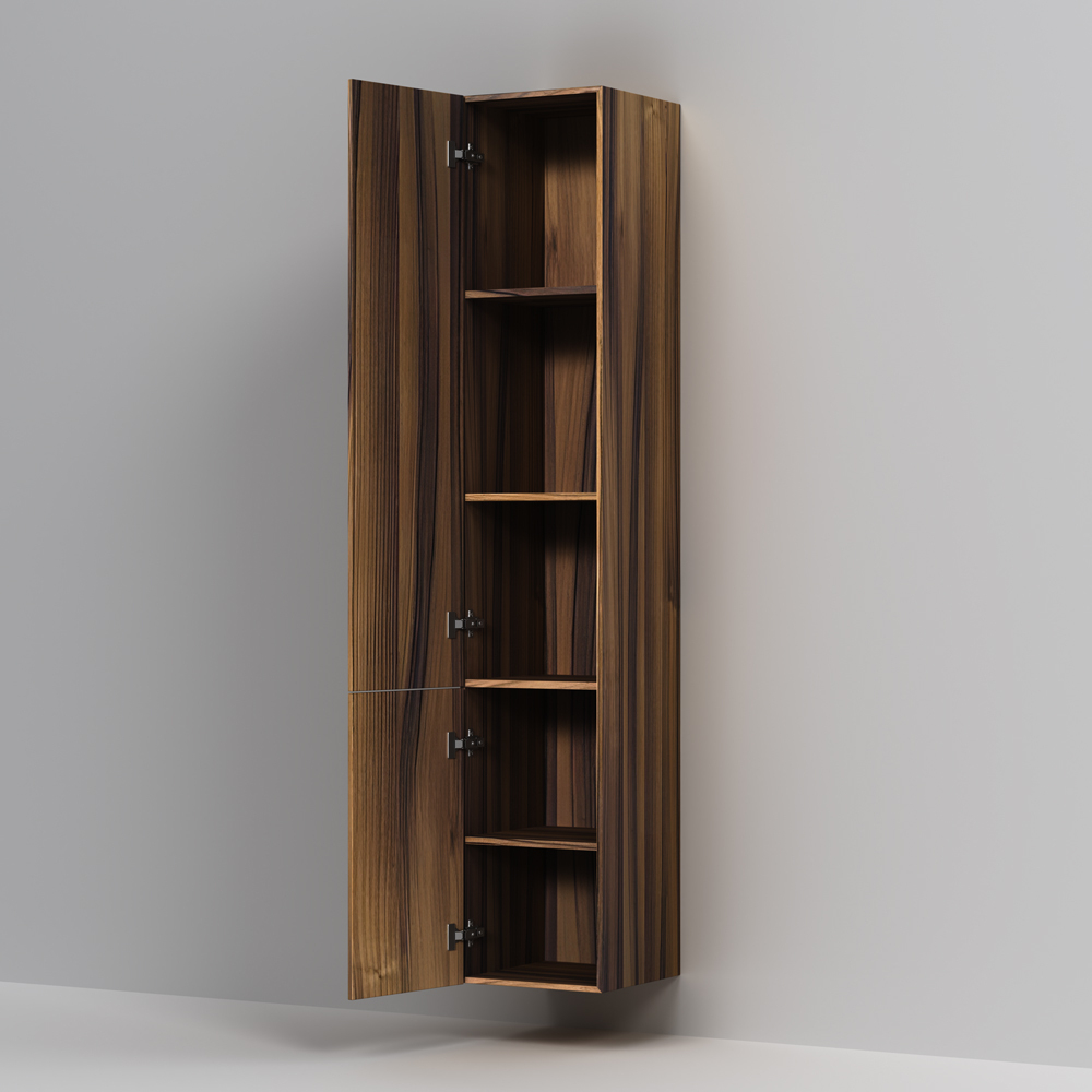 Шкаф-пенал, подвесной, левый, 30 см, двери, push-to-open, орех AM.PM Gem M90CHL0306HF