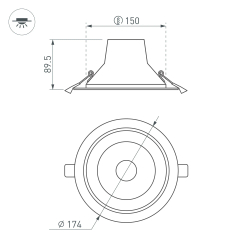 Светильник LTD-LEGEND-R175-20W Day4000 (WH, 50 deg) (Arlight, IP20 Металл, 3 года) 027313(1)