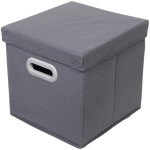 Короб - органайзер складной стеллажный для хранения вещей с крышкой «ДОМания», цвет серый, 28*28*28см (лейбл)