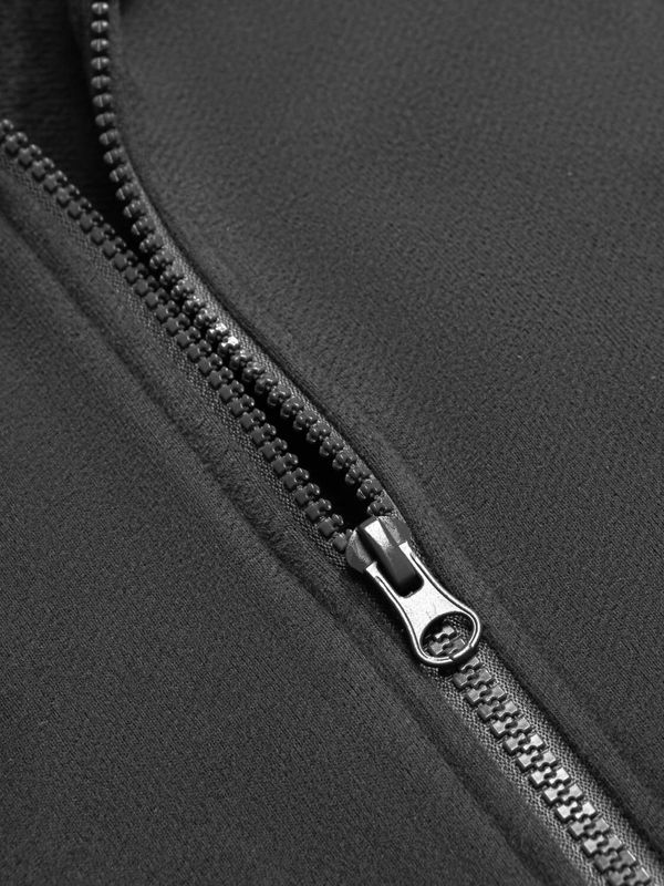 Худи Logo на молнии темно-серый - фото 5