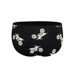 Черные мужские трусы-слипы с принтом в виде байков (Размер: L) (Цвет: черный)