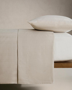 ZARA HOME САТИНОВЫЙ ПОДОДЕЯЛЬНИК В ПОЛОСКУ, СЕРЫЙ