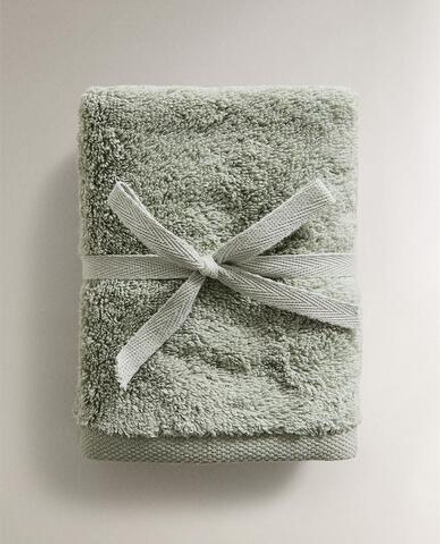 ZARA HOME ПОЛОТЕНЦЕ ИЗ ХЛОПКА ВЫСШЕГО КАЧЕСТВА (НАБОР ИЗ 3 ШТ), СВЕТЛО-ЗЕЛЕНЫЙ